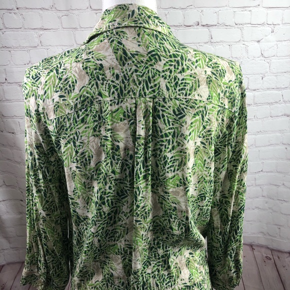 Cabi Green Leaf Faux Wrap Dress Mini Small - Picture 7 of 10